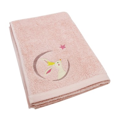 Serviette Lapin Rose - 50X100 - Personnalisable