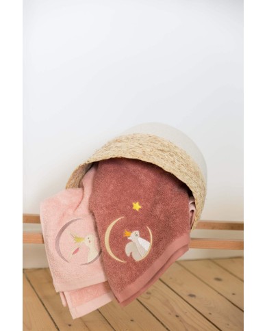 Serviette Lapin Rose - 50X100 - Personnalisable