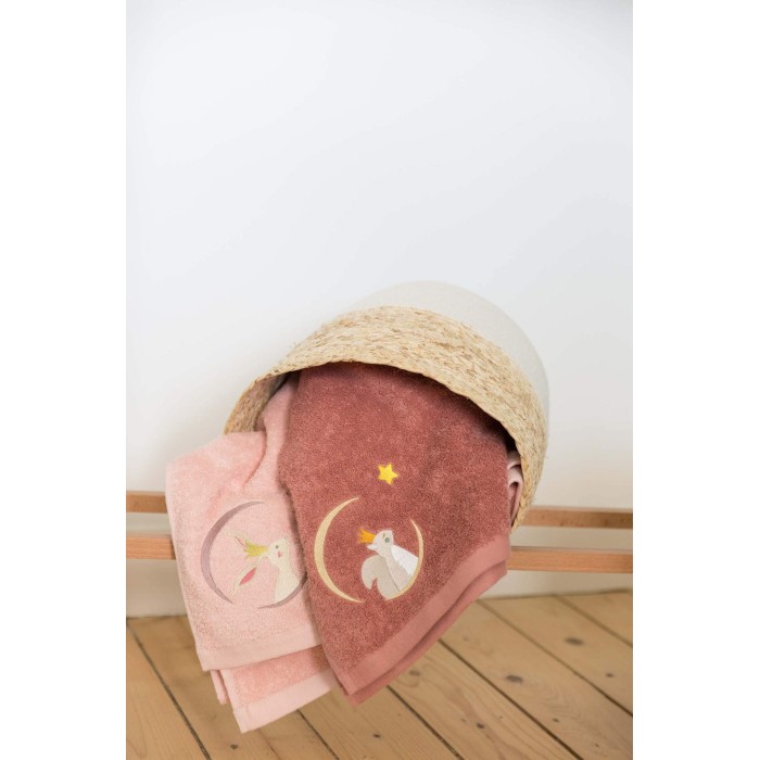 Serviette Lapin Rose - 50X100 - Personnalisable