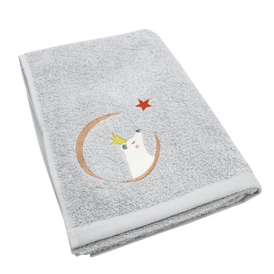 Serviette Ours Gris - 50X100 - Personnalisable