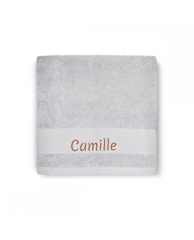 Serviette Ours Gris - 70X140 - Personnalisable