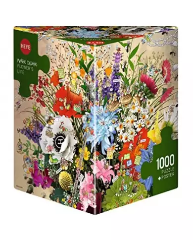 HEYE Puzzle - Flowers Life - Triangular 1000 Pièces