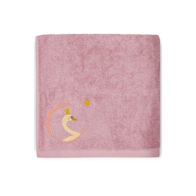 Serviette Cygne Vieux Rose - 50X100 - Personnalisable