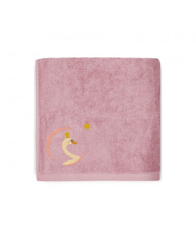 Serviette Cygne Vieux Rose - 100X100 - Personnalisable