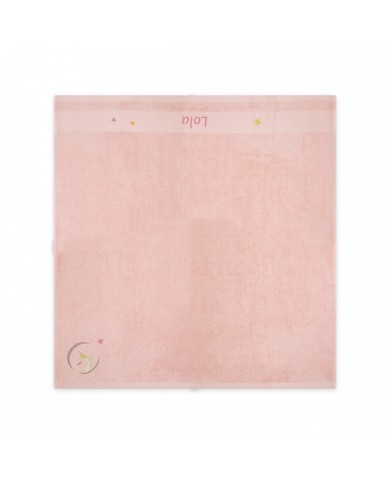 Serviette Lapin Rose - 100X100 - Personnalisable