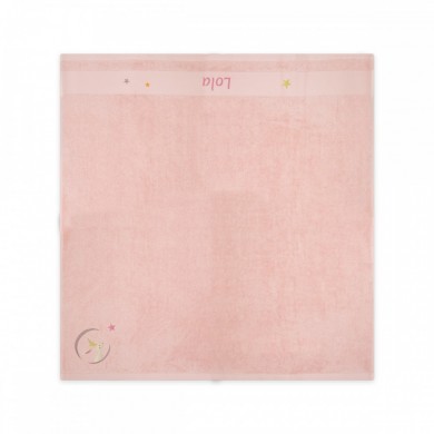 Serviette Lapin Rose - 100X100 - Personnalisable