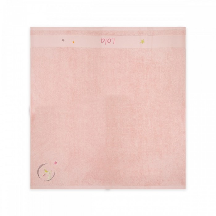 Serviette Lapin Rose - 100X100 - Personnalisable