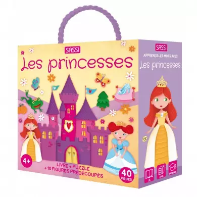 Q-Box - Les Princesses - Puzzle 40 Pièces SASSI Avec 10 Silhouettes Et Livre