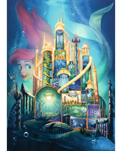 RAVENSBURGER - Puzzle 1000 Pièces - Ariel - Collection Château Disney