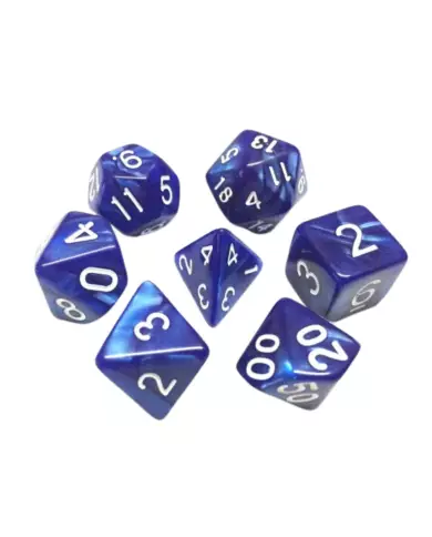 Set De 7 Dés Ludistri HDP-04 - Bleu Nacré