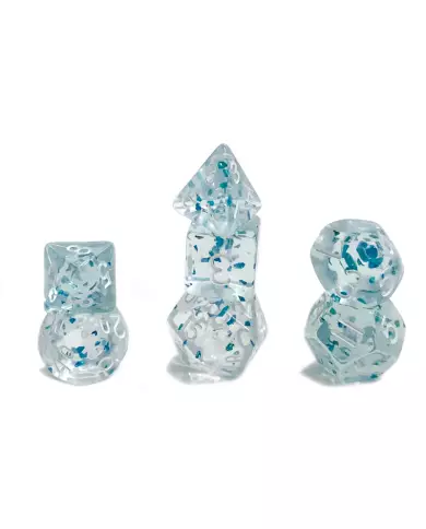 Set De 7 Dés Ludistri Miniature - Bleu Pailleté