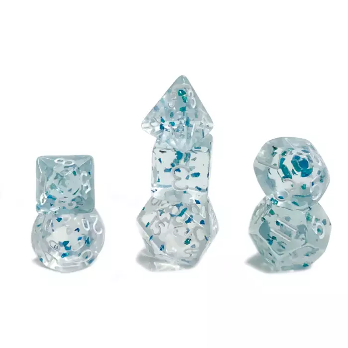 Set De 7 Dés Ludistri Miniature - Bleu Pailleté