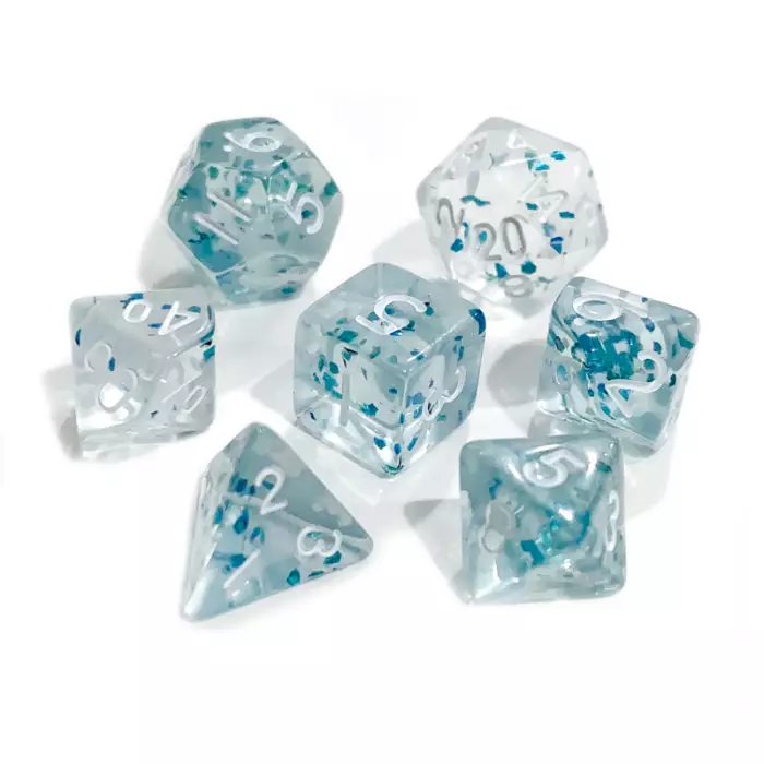 Set De 7 Dés Ludistri Miniature - Bleu Pailleté