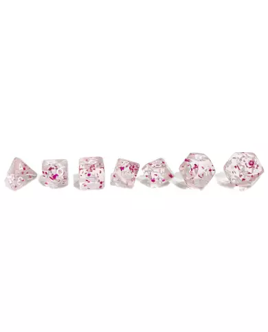 Set De 7 Dés Ludistri Miniature - Rose Pailleté