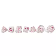 Set De 7 Dés Ludistri Miniature - Rose Pailleté