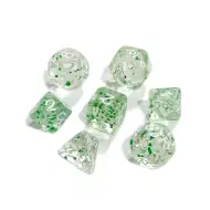 Set De 7 Dés Ludistri Miniature - Vert Pailleté