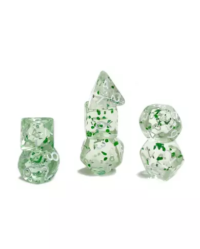 Set De 7 Dés Ludistri Miniature - Vert Pailleté