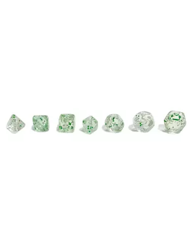 Set De 7 Dés Ludistri Miniature - Vert Pailleté