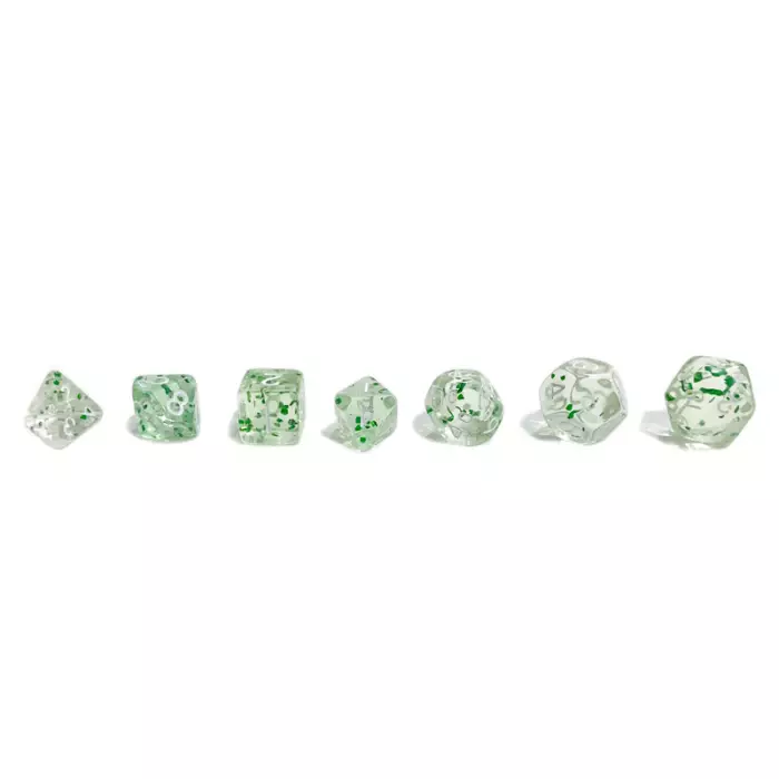 Set De 7 Dés Ludistri Miniature - Vert Pailleté