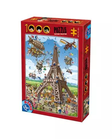 Puzzle D-TOYS - Construction De La Tour Eiffel - Cartoon Collection - 1000 Pièces