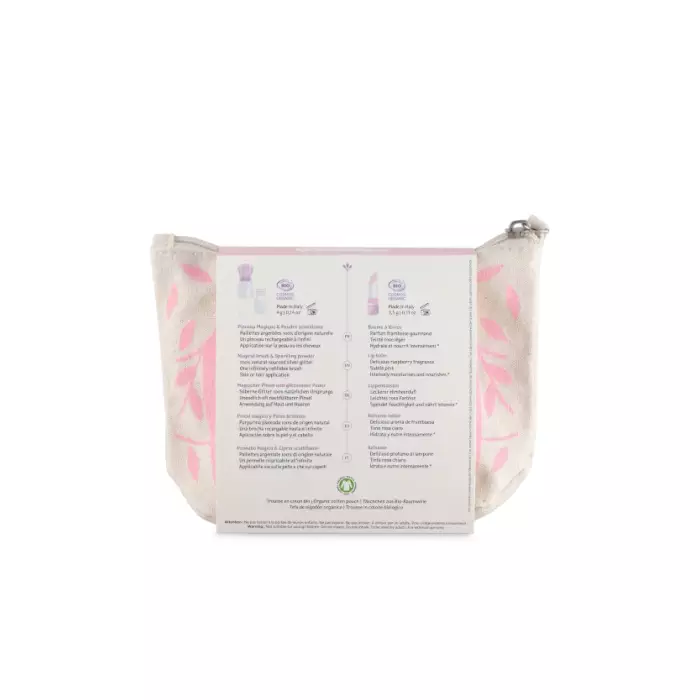 Trousse Scintillante Renard Rose En Coton Bio - NAMAKI