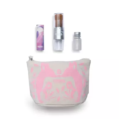 Trousse Scintillante Renard Rose En Coton Bio - NAMAKI