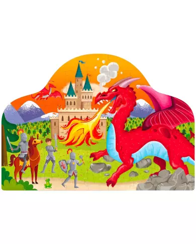 Chevaliers Et Dragons - Livre Et Puzzle Fantasy - SASSI