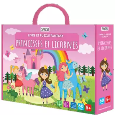 Princesses Et Licornes - Livre Et Puzzle Fantasy - SASSI