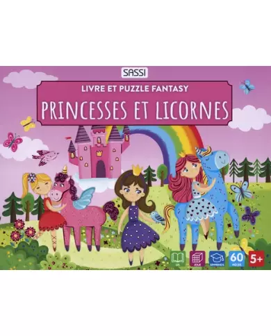 Princesses Et Licornes - Livre Et Puzzle Fantasy - SASSI