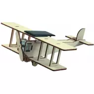 Kit En Bois Naturel À Énergie Solaire - Avion Biplan