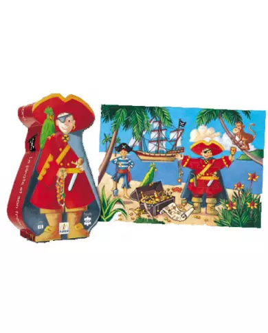 Puzzle Silhouette DJECO - Le Pirate Et Son Trésor - 36 Pièces