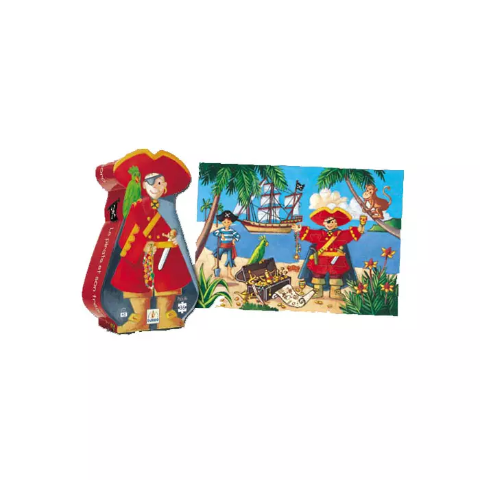 Puzzle Silhouette DJECO - Le Pirate Et Son Trésor - 36 Pièces