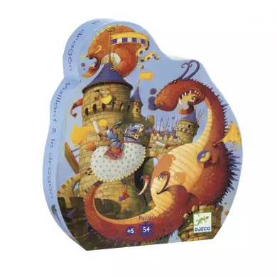 Puzzle Silhouette DJECO - Vaillant Et Les Dragons - 54 Pièces